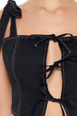 Cropped Cutout Bow Bustier Top | Forever 21 Womens