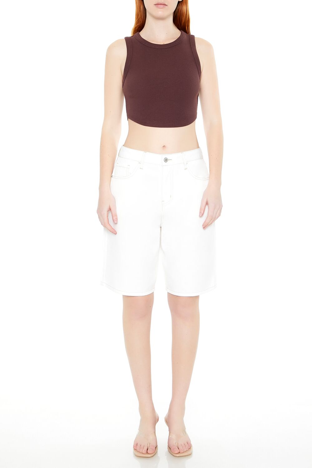 Cropped Dolphin-Hem Tank Top | Forever 21 Womens
