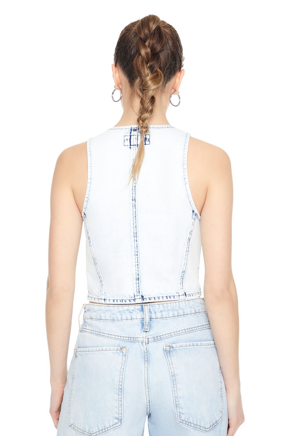 Cropped Bleach Wash Vest | Forever 21 Womens
