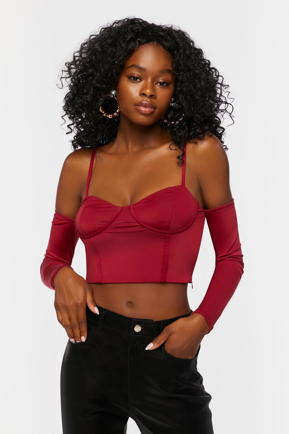 Bustier Open-Shoulder Crop Top | Forever 21 Womens