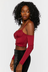 Bustier Open-Shoulder Crop Top | Forever 21 Womens