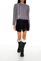 Distressed Cable Knit Sweater | Forever 21 Womens