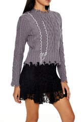 Distressed Cable Knit Sweater | Forever 21 Womens
