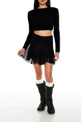 Beaded Cropped Cable Knit Sweater | Forever 21 Womens