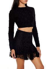 Beaded Cropped Cable Knit Sweater | Forever 21 Womens