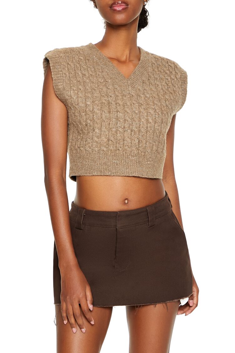 Cropped Cable Knit Sweater Vest | Forever 21 Womens