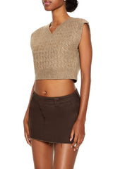 Cropped Cable Knit Sweater Vest | Forever 21 Womens