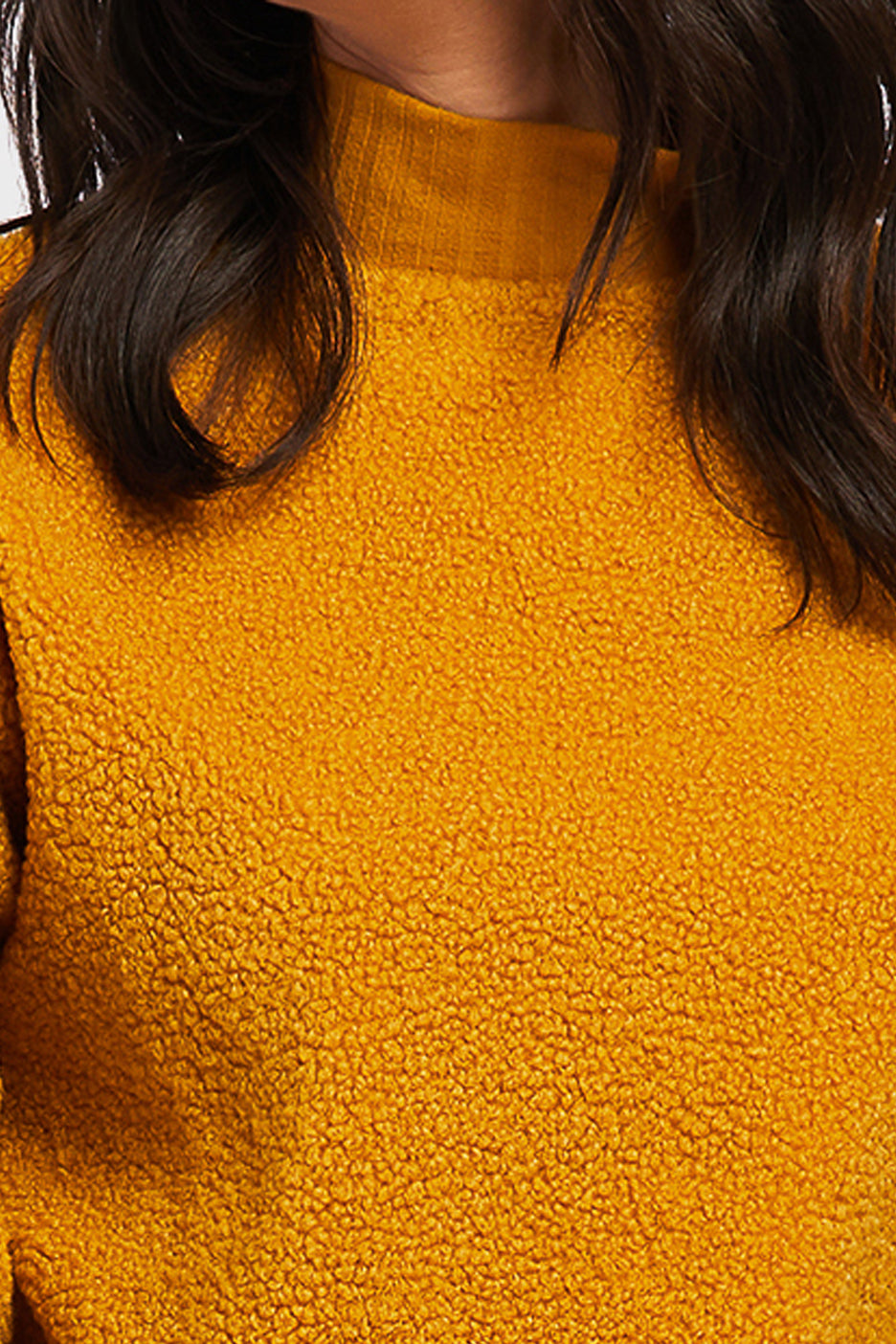 Domino Long Sleeve Pullover Top Ribbed Cuff Hem And Mock Neck | Forever 21 Womens