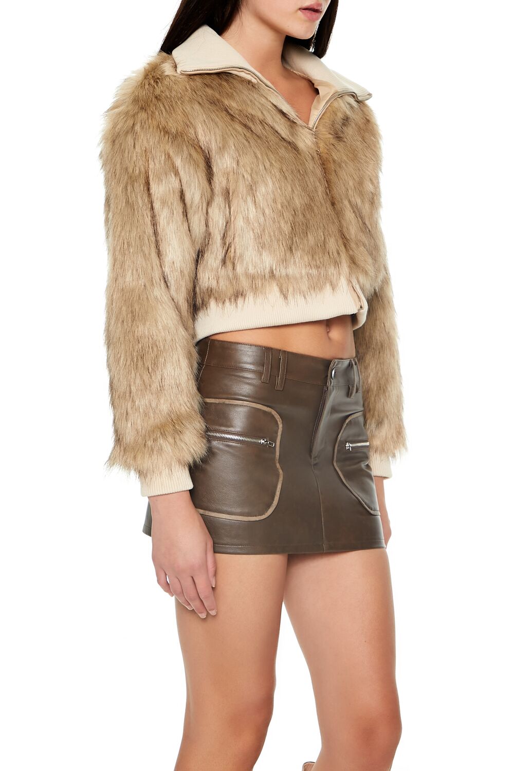 Cropped Faux Fur Bomber Jacket | Forever 21 Womens