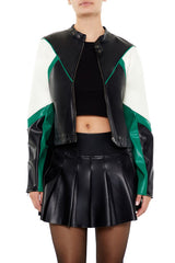 Colorblock Cropped Moto Jacket | Forever 21 Womens