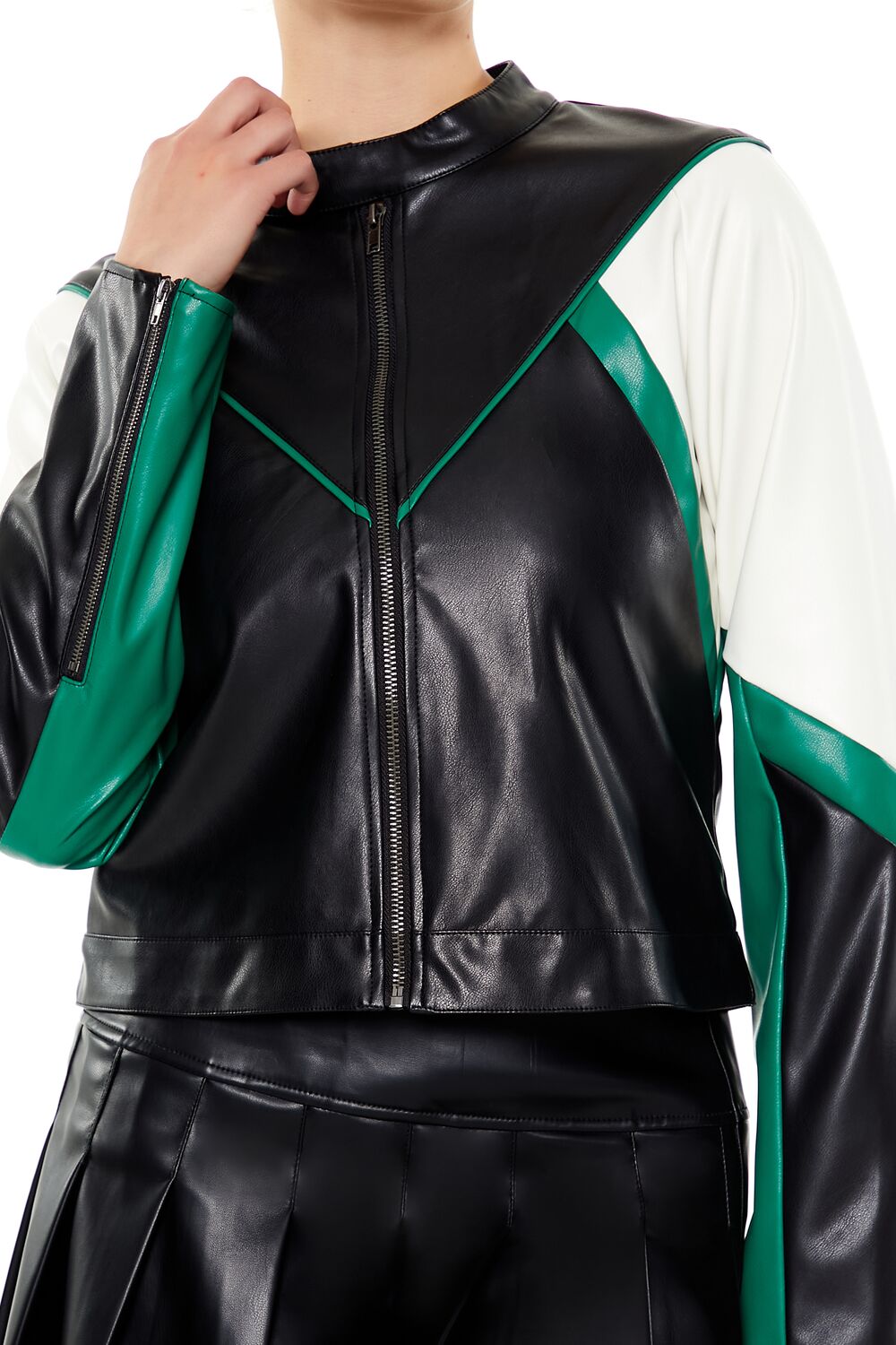 Colorblock Cropped Moto Jacket | Forever 21 Womens