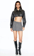 Cropped Metallic Moto Jacket | Forever 21 Womens