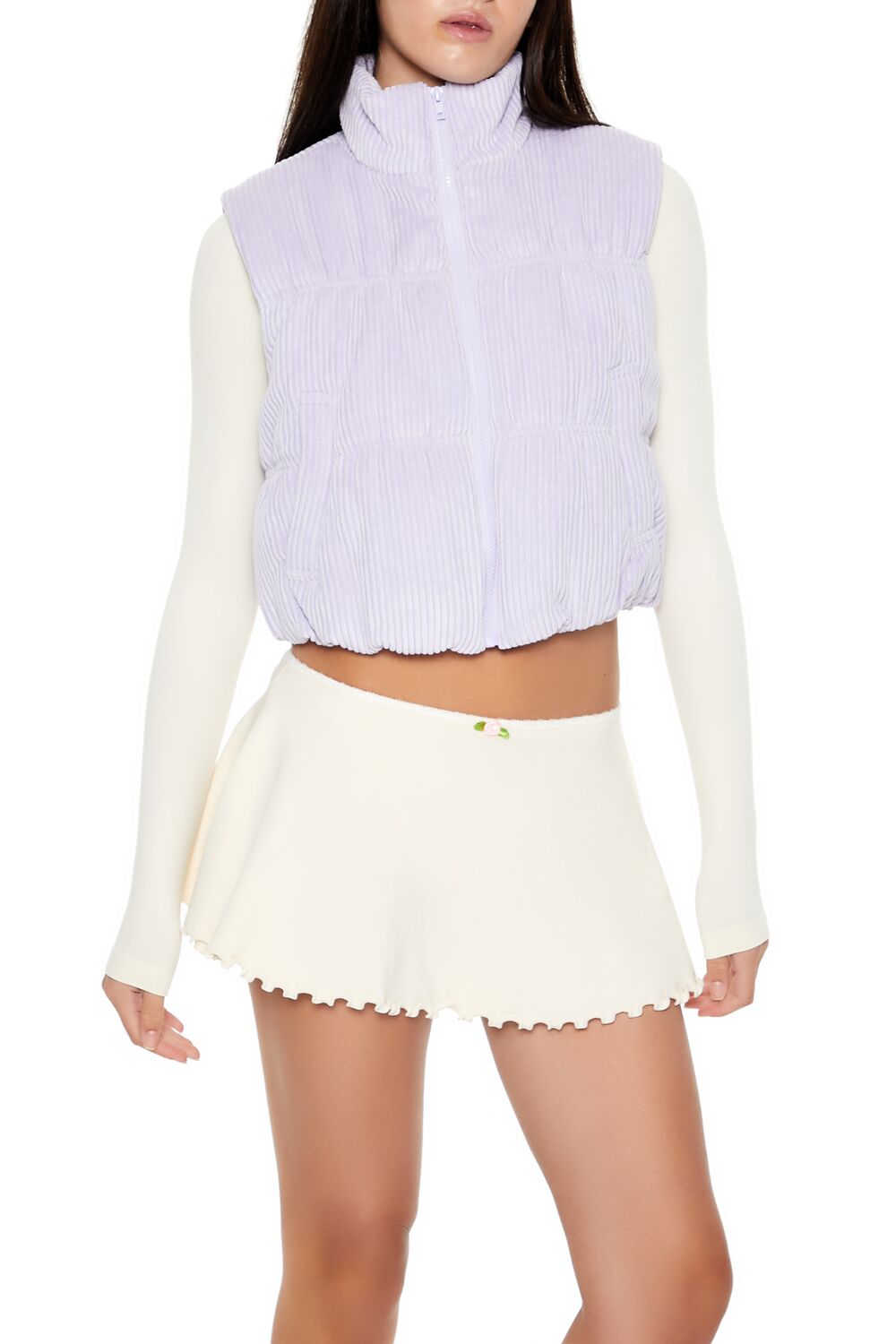 Cropped Funnel Neck Corduroy Vest | Forever 21 Womens