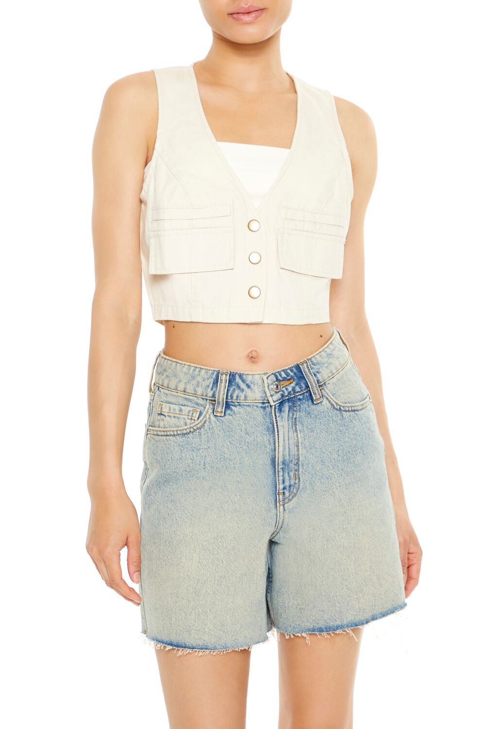 Cropped Twill Cargo Vest | Forever 21 Womens