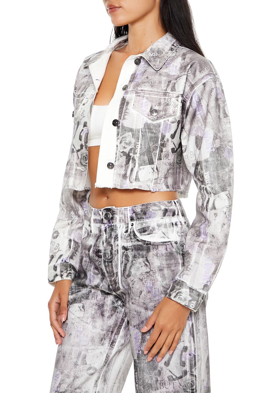 Abstract Print Trucker Jacket | Forever 21 Womens
