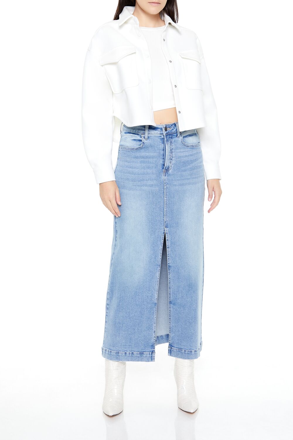 Boxy Cropped Shacket | Forever 21 Womens