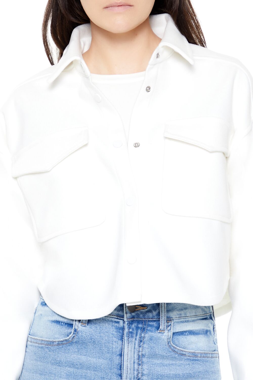 Boxy Cropped Shacket | Forever 21 Womens