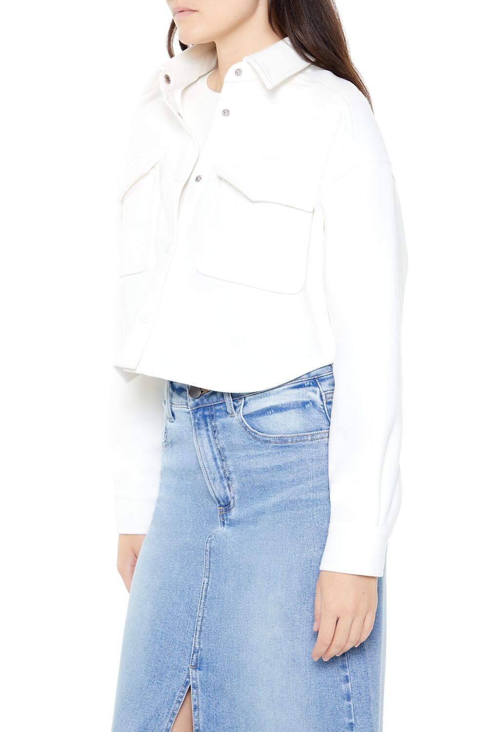 Boxy Cropped Shacket | Forever 21 Womens