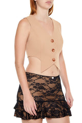 Cropped Notched Vest | Forever 21 Womens