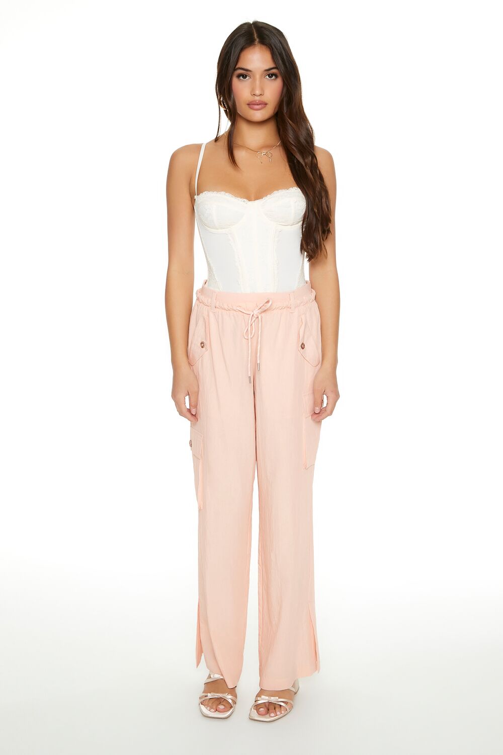 Drawstring Wide-Leg Cargo Pants | Forever 21 Womens