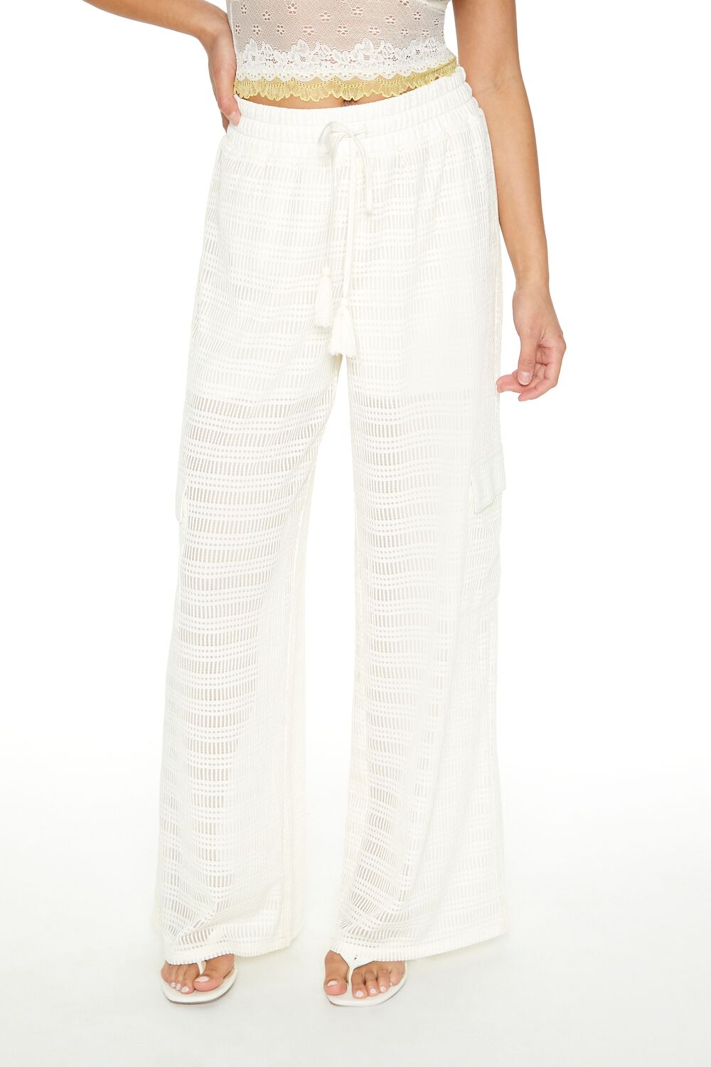 Crochet Striped Cargo Pants | Forever 21 Womens