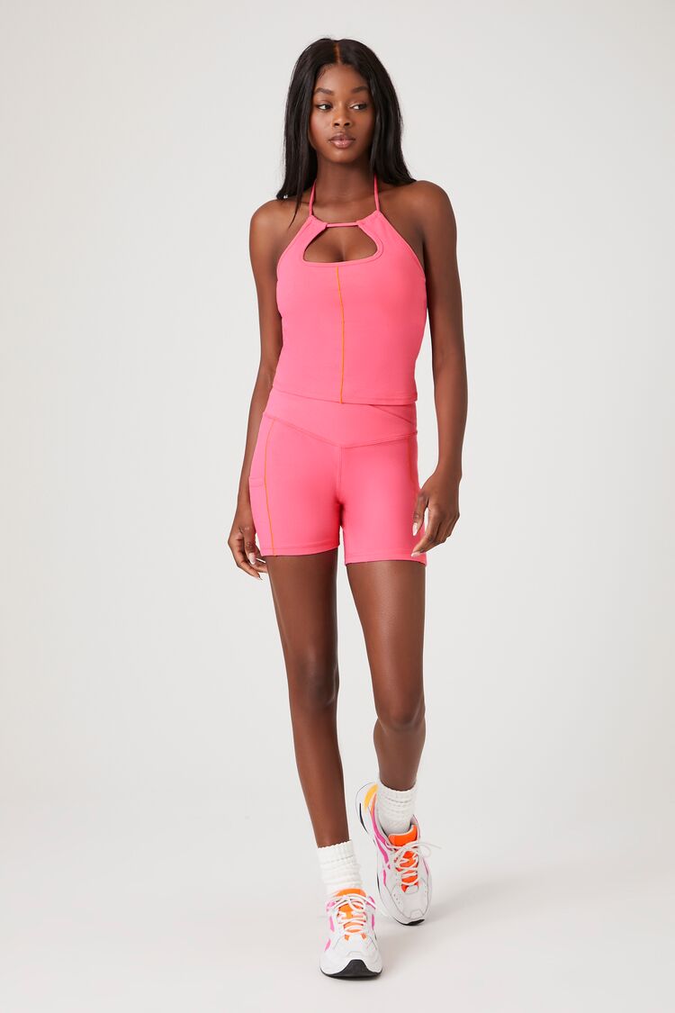 Active Contrast-Seam Halter Top | Forever 21 Womens