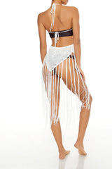 Crochet Tie-Back Fringe Swim Cover-Up Midi Dress | Forever 21 Womens