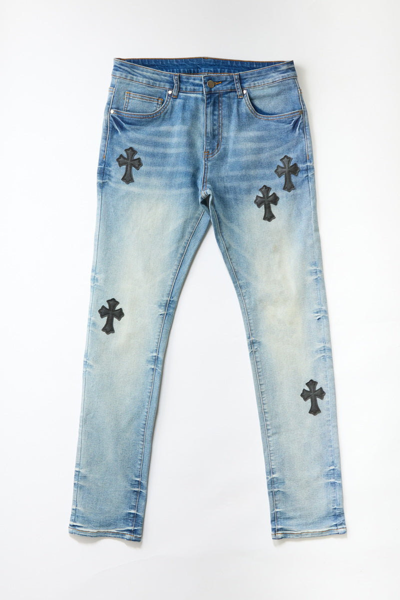 F21 Mens Cross Embroidered Skinny Jeans | Forever 21 Mens