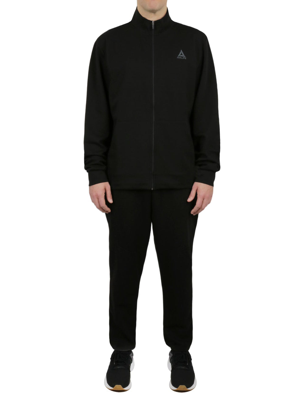 Big & Tall Fully Open Zipper Tracksuit in Black | Forever 21 Mens