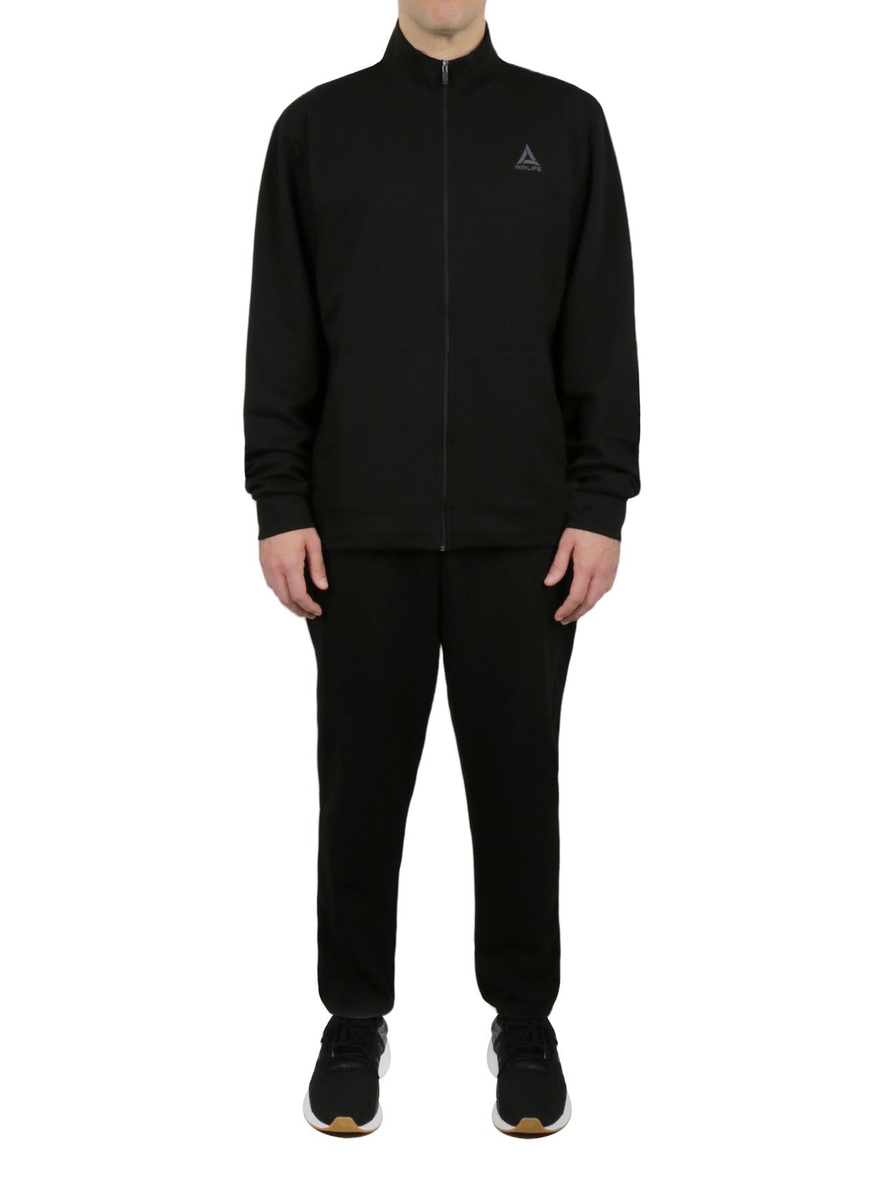 Big & Tall Fully Open Zipper Tracksuit in Black | Forever 21 Mens
