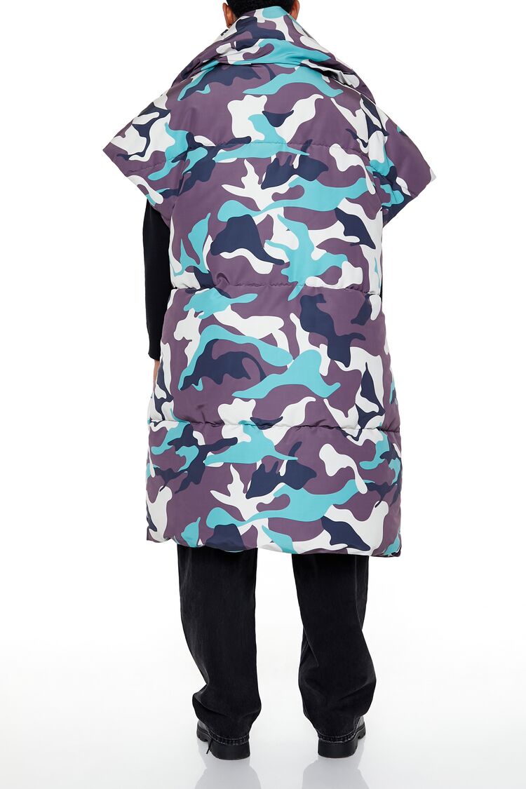Camo Print Longline Puffer Vest | Forever 21 Mens