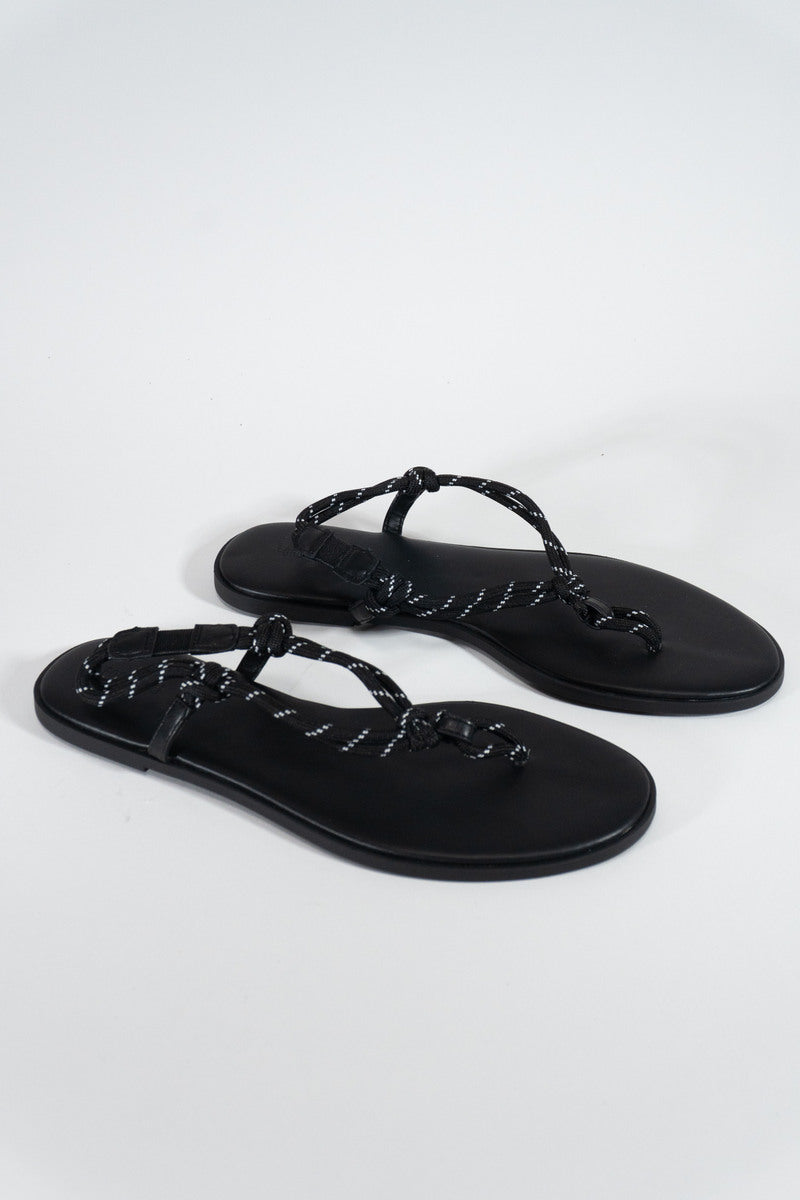 Braided Strap Faux Leather Flip-Flops - Forever 21