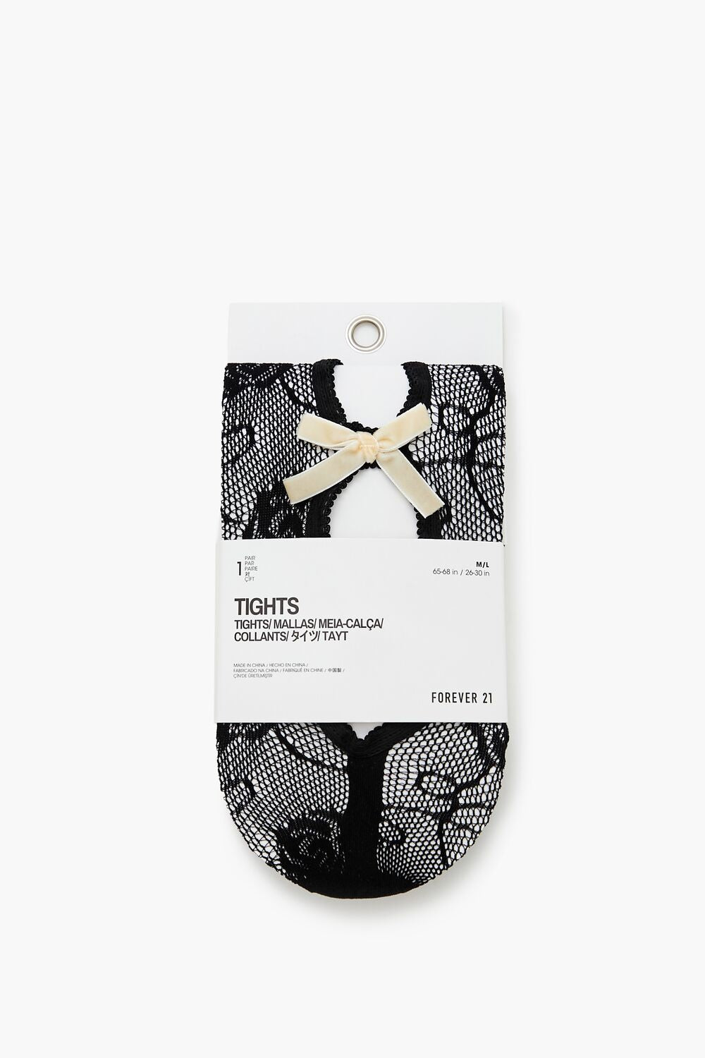 Bow Cutout Fishnet Tights - Forever 21