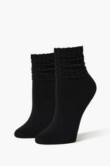Crinkle Ribbed Knit Crew Socks - Forever 21