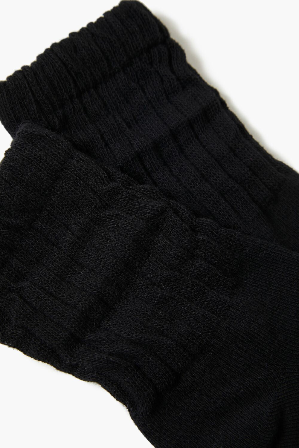 Crinkle Ribbed Knit Crew Socks - Forever 21
