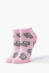 Elephant Print Ankle Socks - Forever 21