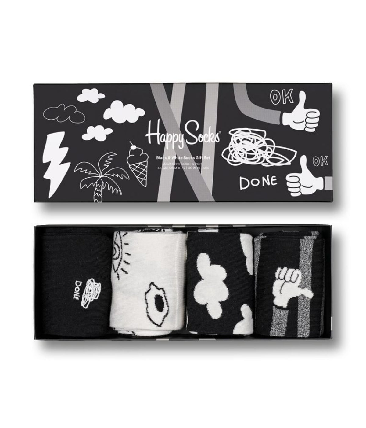 4-Pack Black And White Socks Gift Set Multi - Forever 21